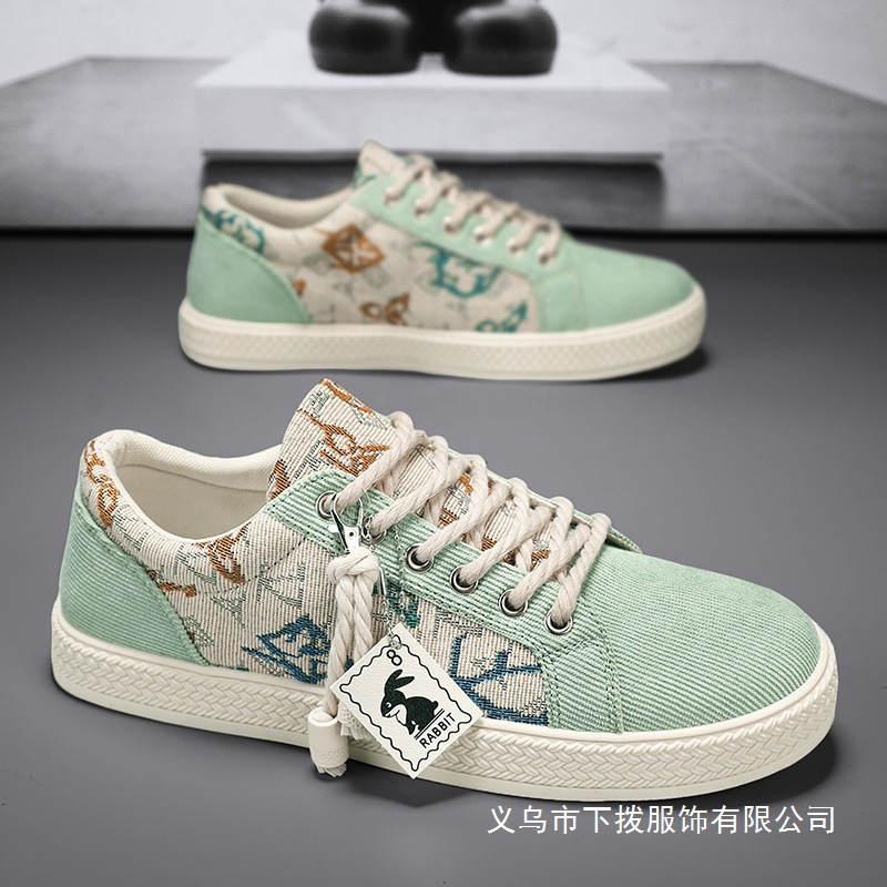 2025夏季新款帆布男鞋多巴胺配色休闲鞋男士日常帆布鞋学生帆批发