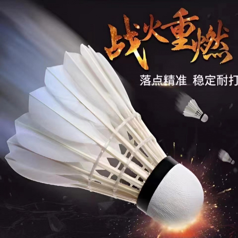 羽毛球防风耐打王精选鹅毛训练软木羽毛球比赛专用球无标羽毛球|undefined