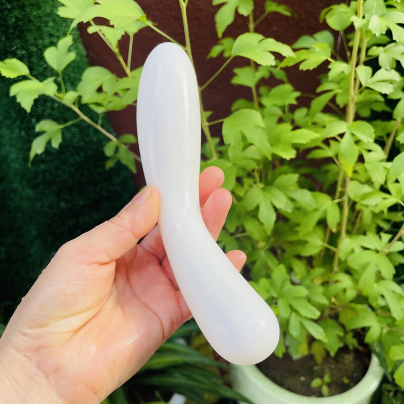 白玉大弯头水晶按摩棒 图 4