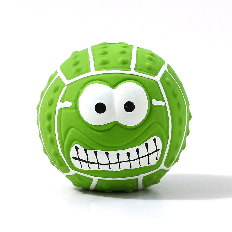 Una variedad de bolas de cara sonriente transfronteriza, látex, juguetes de sonido, rechinar los dientes, limpiar los dientes, pelotas de látex para mascotas, juguetes para perros, suministros para mascotas