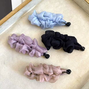 Заколки-крабики из органзы однотонные