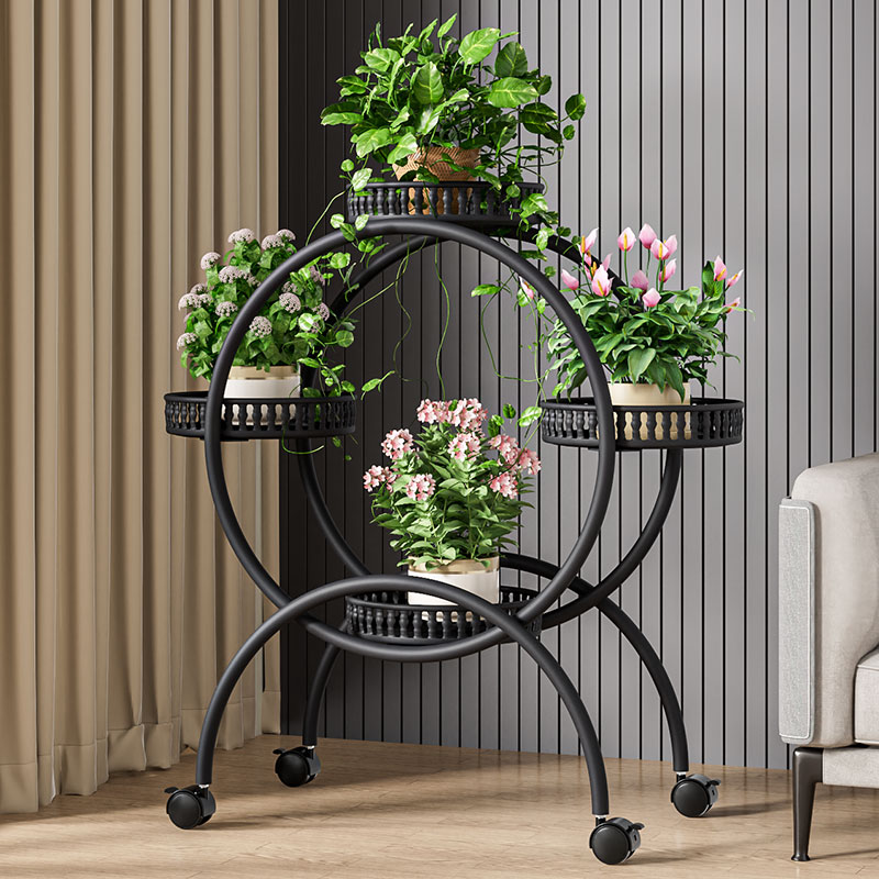 검정색 - 대담하고 두꺼워진 세면대 4개 [무료 범용 바퀴]