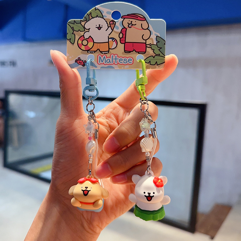 정통 귀여운 라인 강아지 - 수영 스타일