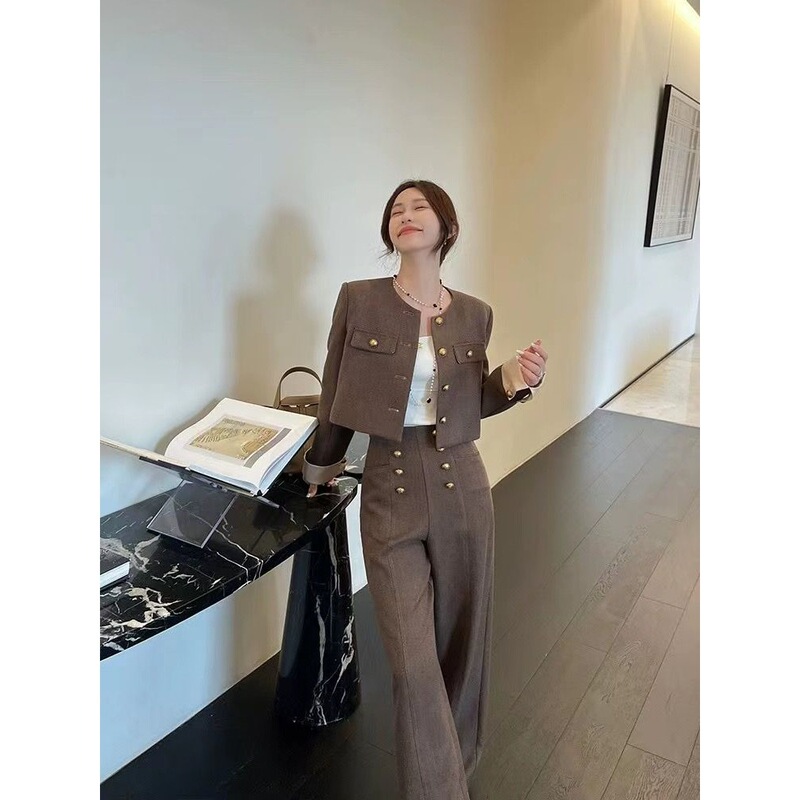 新款春秋两件套装显瘦法式气质女小香风气质名媛高级感两件套搭配|undefined