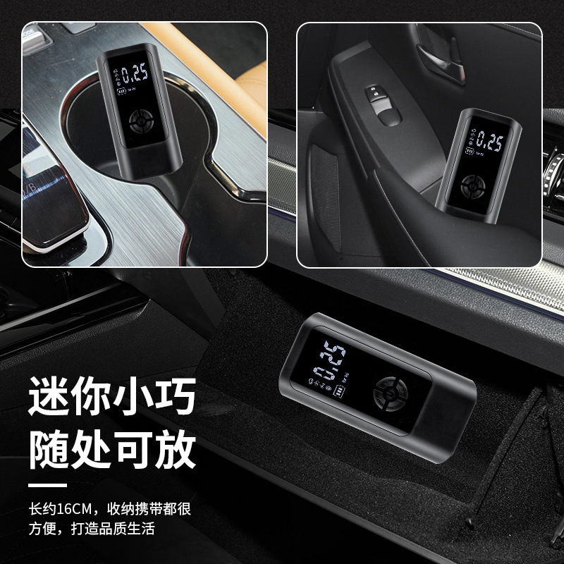 Inflador de neumáticos eléctrico, bomba de aire portátil, carga inalámbrica, pantalla digital, mini compresor de aire para automóvil, luz de advertencia