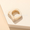 Amber resin, brand small design fashionable universal retro ring, South Korea, trend of season, simple and elegant design