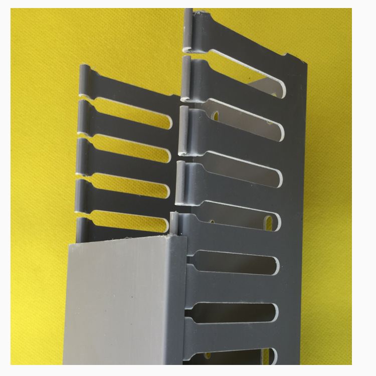 60*60线槽工业塑料pvc机柜配线槽 灰色阻燃方形走线槽