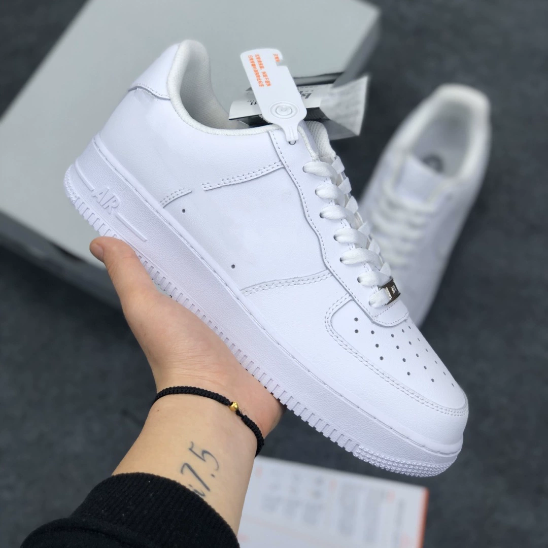 Кроссовки Nike Air Force 1, верх из бычьей кожи, унисекс, повседневные белые
