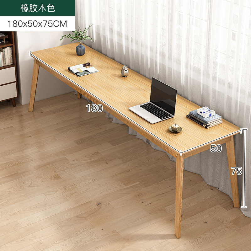 Escritorio de madera maciza para uso doméstico, escritorio doble para computadora, escritorio de oficina, mesa larga de estudio, mesa estrecha montada en la pared, banco de trabajo, rectangular.