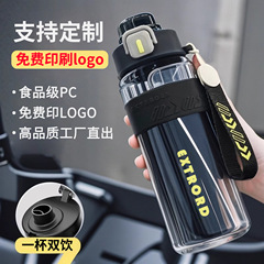 スポーツカップ男子2025新型プラスチックカップ大容量ストローカップ耐高温学生フィットネス用カップ