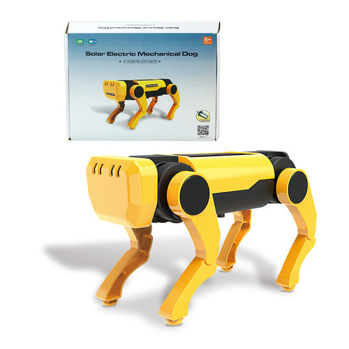 Solar-powered motorized dog robot for children, DIY assembly toy for boys, intelligent robot that can walk in the sun