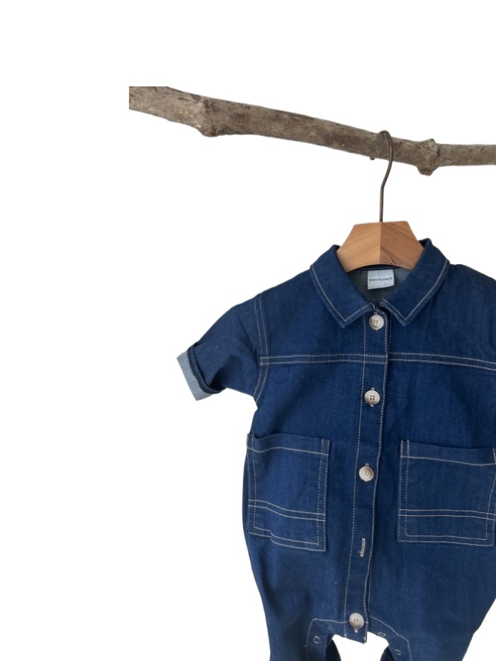 INS estilo coreano mono de mezclilla de moda para niños y niñas bebé Otoño Outwear moda casual mameluco de manga larga