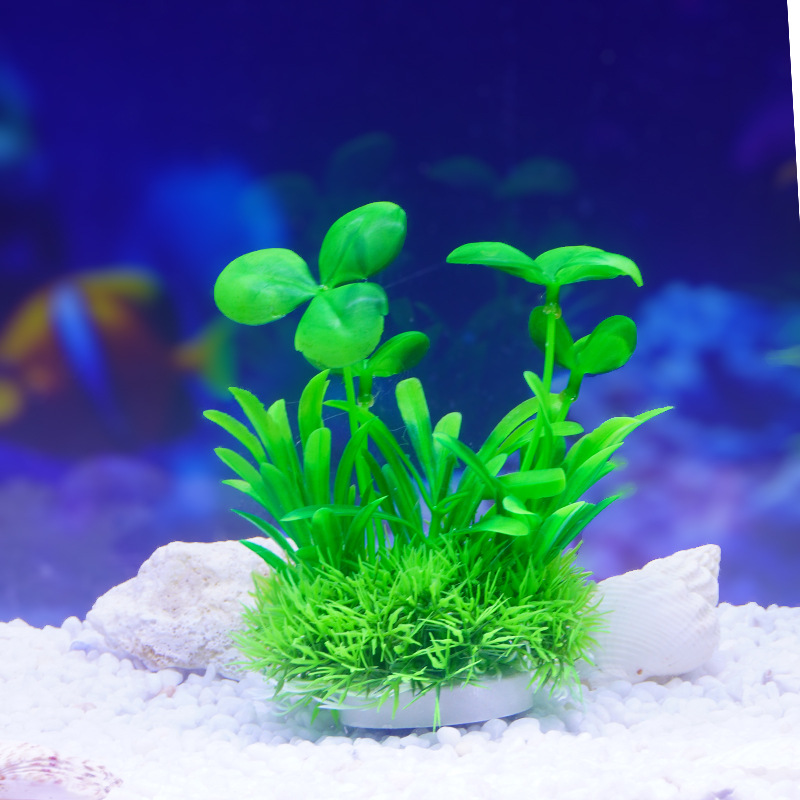 Pecera paisajismo plástico hierba de agua hierba falsa planta de simulación de decoración hierba pequeña escena de agua pequeña decoración suministros de acuario al por mayor