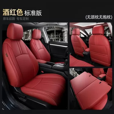 special seat covers, Modelə uyğun (Original) oturacaq örtükləri - burgundy-standard-edition-five-seater-nappa-leather-full-coverage-for-front-and-rear-rows
