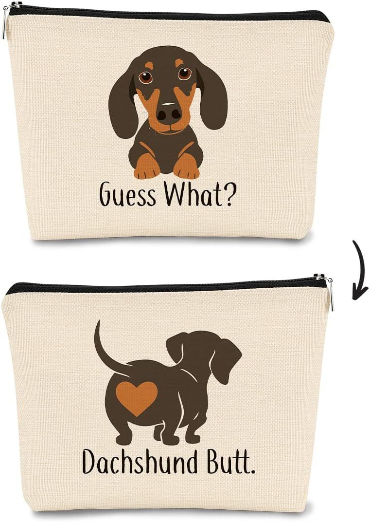 Bolso cosmético estampado de doble cara de perro lindo estilo explosivo transfronterizo de Amazon, bolso multifuncional con cremallera para mujer