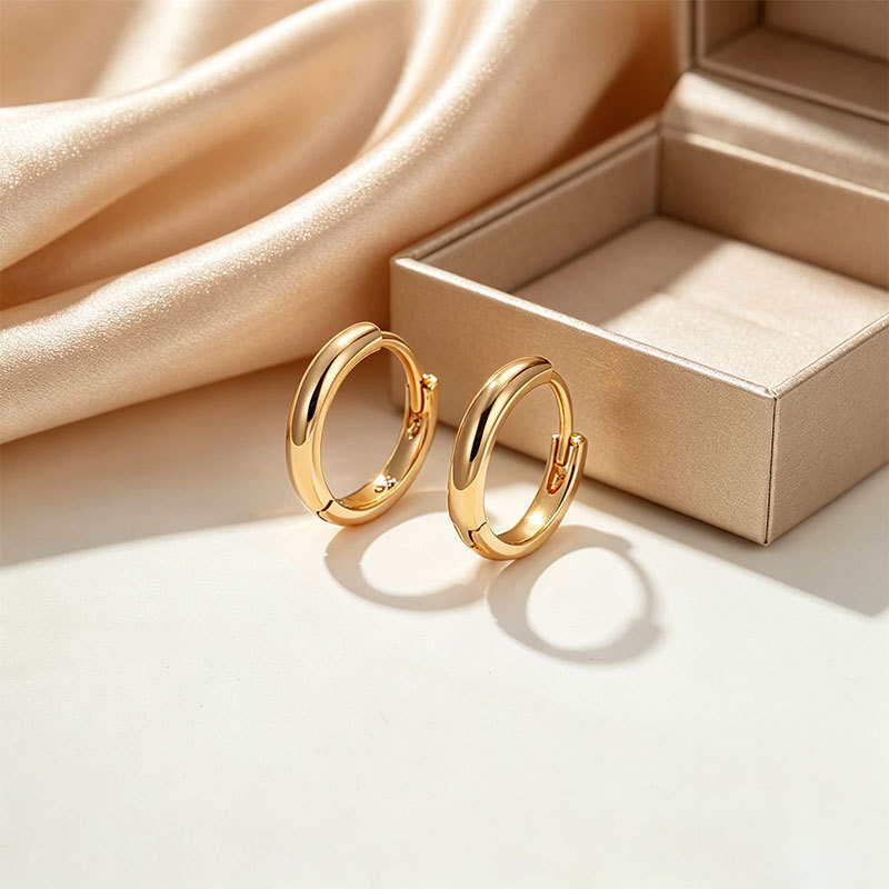 Pendientes de aro Xuping transfronterizos rusos de 18k con incrustaciones de diamantes, joyería de lujo ligero de alta gama al por mayor para mujer.