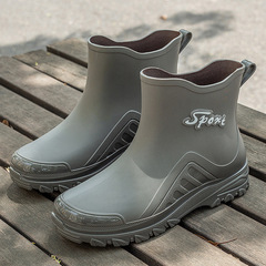 時尚潮流雨鞋男款成人外穿防滑防水鞋外貿短筒休閒雨靴學生膠鞋夏