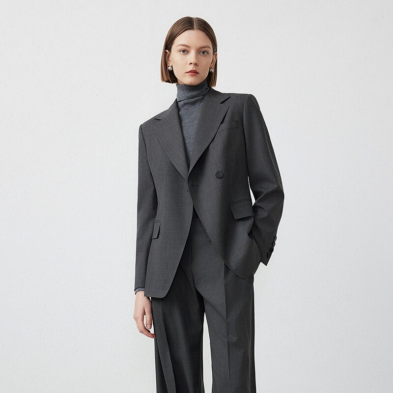朗予姿羊毛复古通勤气质高级感职业西服女2025年秋季新款西装外套|undefined