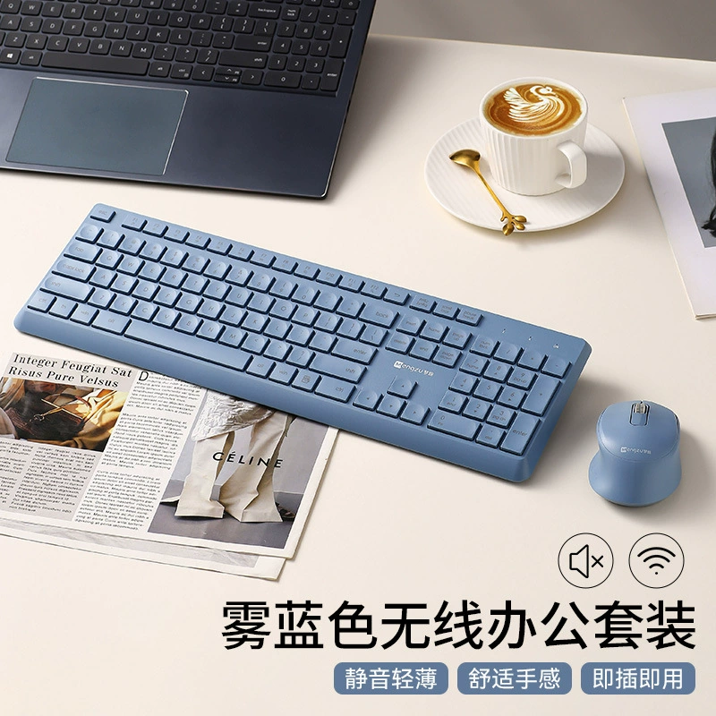 Othei Ultra Thin Wireless Keyboard & Mouse Set - Silent Design for Office and Laptop Use