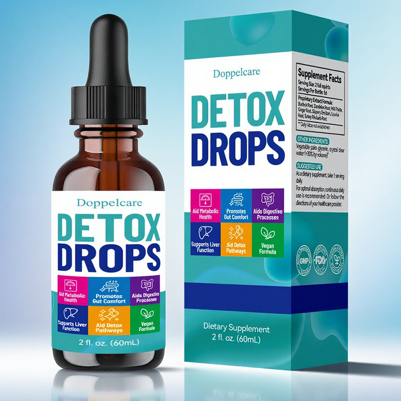 Cross-Border Amazon Hot-Selling Liver Cleansing Drops in Stock Detox Drops Wholesale Processing