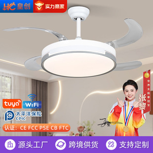New Eye Protection Full Spectrum Invisible Fan Light Super Bright Minimalist Quiet Hanging Fan Light Intelligent Frequency Conversion Zhongshan Lamps