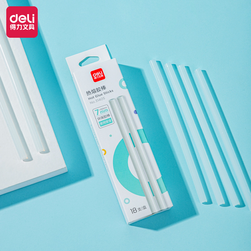 Deli 31405 hot melt glue stick φ7mm (white) 18 boxed student glue gun consumables
