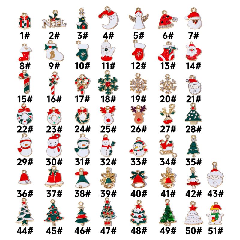 50 Christmas alloy oil drop accessories diy pendant handmade Santa Claus snowman pendant material manufacturers