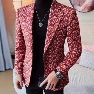 Counter Quality Accessible Luxury Draped Slippery Material 3D Printed Suit Trendy 2025 Spring Wholesale