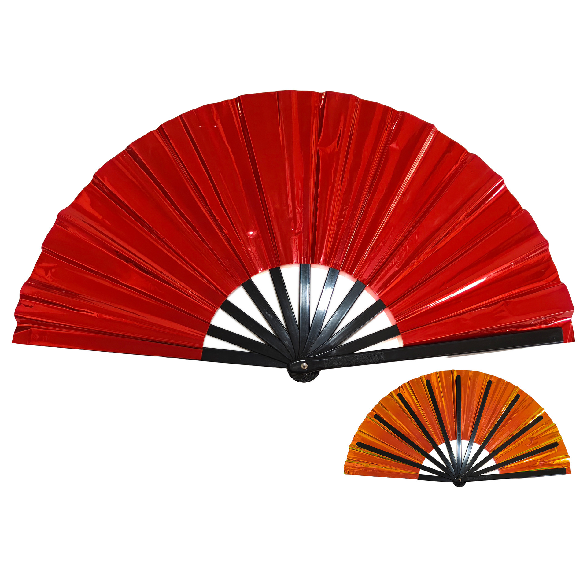 Abanico Plegable de Kung Fu de 33 cm de Plástico para Danza y Artes Marciales