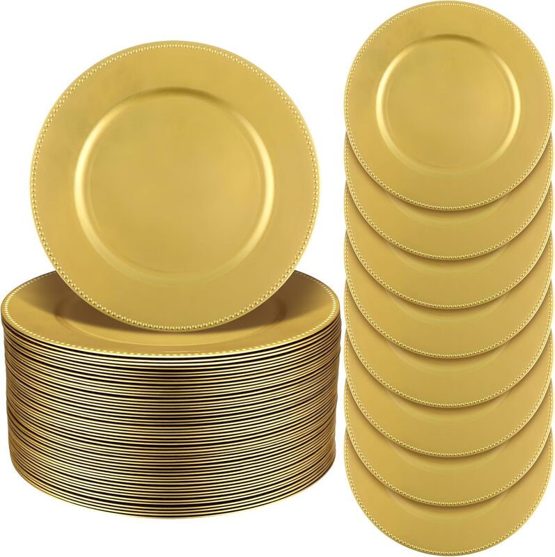 Wholesale Trays Pp Plastic Trays Spray-Painted Gold Wedding Party Christmas Holiday Decoration Trays Charger Plate Wholesale Trays Pp Plastic Trays Spray-Painted Gold Wedding Party Christmas Holiday Decoration Trays Charger Plate