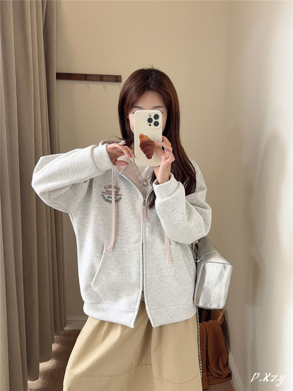 016慵懒风圆领卫衣女秋季新款薄款宽松韩版oversize女式上衣bf外|undefined