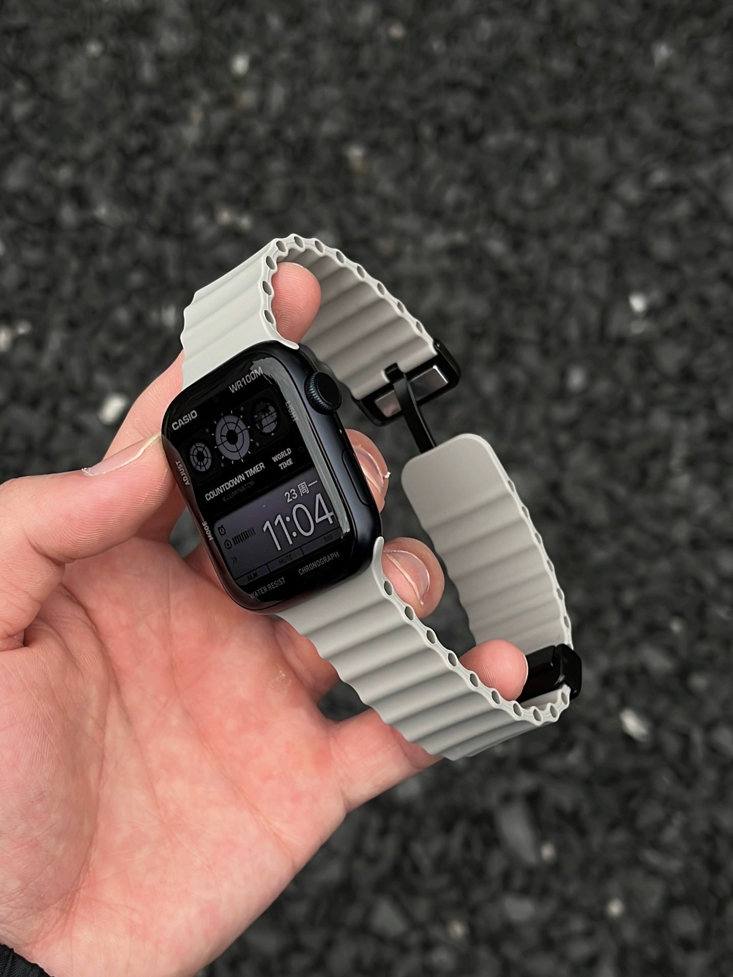 30g Weight Silica Gel Strap Material Watch Strap Classification Silica Gel Material Stripe, Ocean, Apple Pattern Casual, Simple Style Style Casual Simple Style Stripe Ocean Apple Silica Gel Watch Strap 3