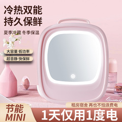 6L Mirror Surface LED Mini Portable Home and Car Dual-Purpose Beauty Cold and Warm Car Refrigerator