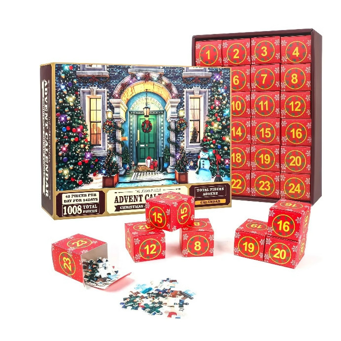 盲点箱パズル紙クリスマスカウントダウン24格合わせ子供知育玩具プレゼント国境を越えた起爆金1008枚|undefined
