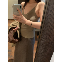 FOX ROOM  显瘦V领针织吊带背心 2025秋季新款弹力打底上衣女Y118
