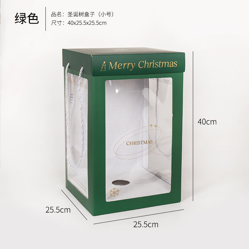 クリスマスクリスマスツリー手提げ紙袋ギフトバッグ窓開きギフトバッグクリスマスイブ透明ギフトバッグ卸売|undefined