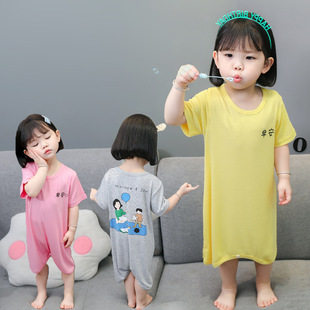 Summer Korean Style Spot Mask Sleeping Bag Cute Cartoon Animation Thin Summer Moisture-wicking Home Clothes Jumpsuit