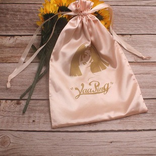 Factory wholesale imitation silk wig storage bag eye mask girdle packaging bag satin satin satin bag custom logo