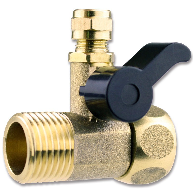 2 puntos conexión rápida latón tee bola válvula 4 puntos ángulo Válvula de transferencia purificador de agua accesorios interruptor de entrada de agua de una sola pieza