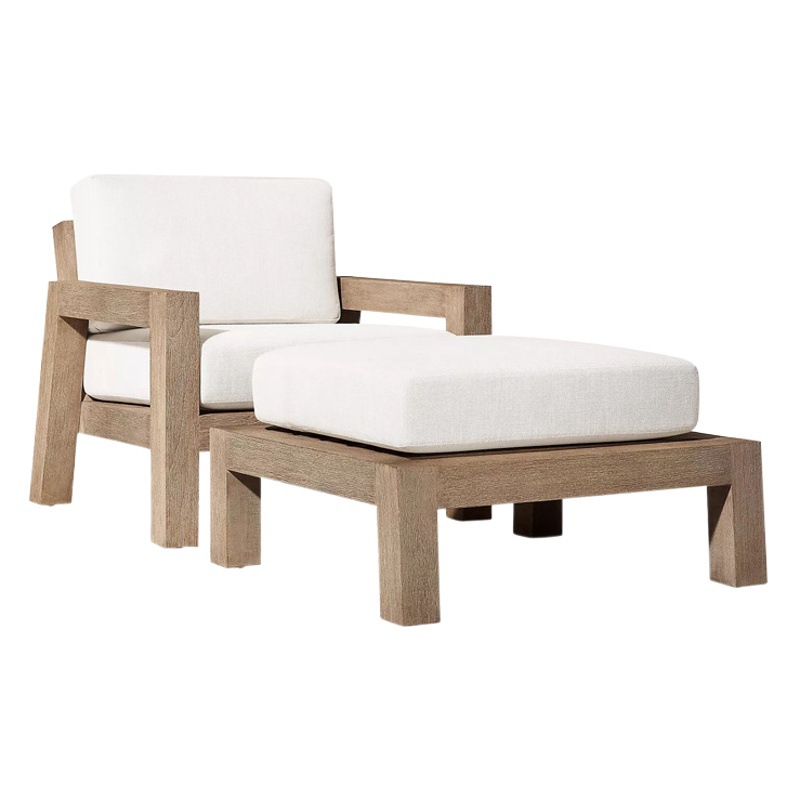 Nórdico patio al aire libre teca sofá balcón al aire libre Villa jardín muebles al aire libre ocio sofá silla de madera maciza