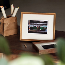 柚木斜邊擺台6寸簡約畫框裝裱實木相框批發可掛牆手工木質照片框