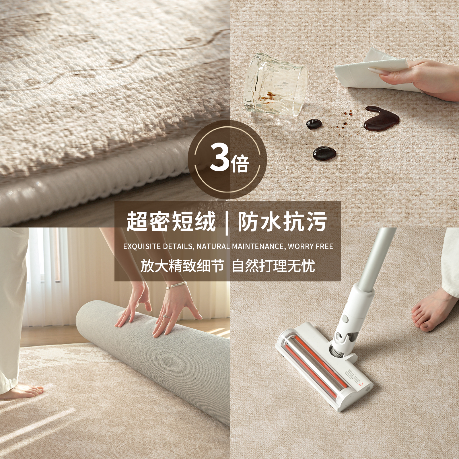 Alfombra redonda sala de estar crema viento impermeable antiincrustación dormitorio maquillaje al lado de la cama armario silla mecedora alfombra antideslizante