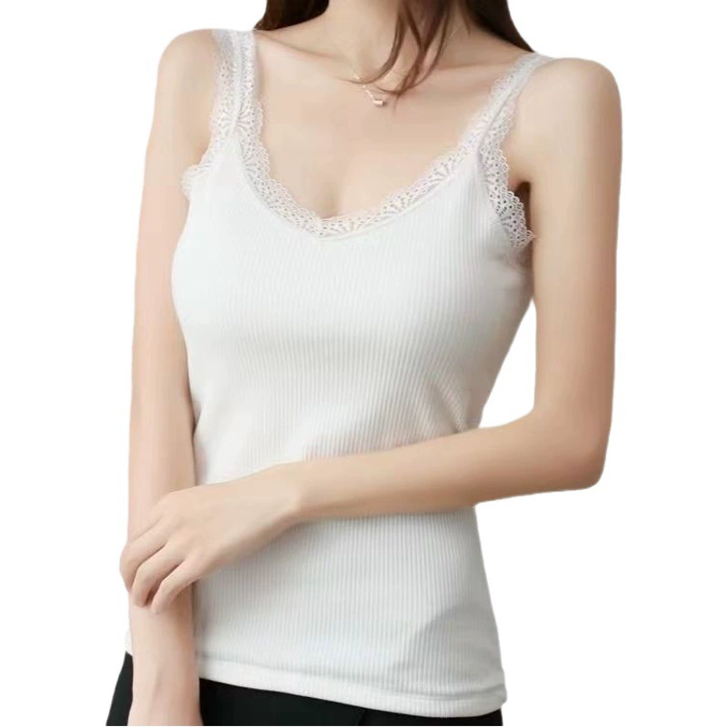 Модальная хлопковая летняя новая женская верхняя одежда с кружевной нитью, крутая внутренняя Удобная майка, базовый топ