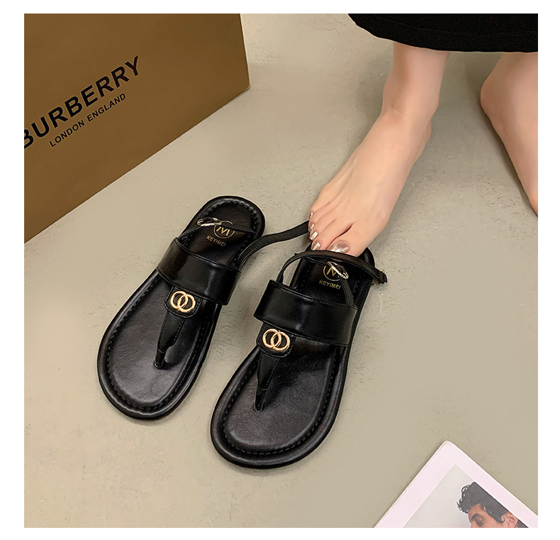 Sommer Neue Net Rot Retro Flip Flop Sandalen Frauen S Ins Trendy Nische Design Sinn Meer Flache Strand Schuhe_voghion.com