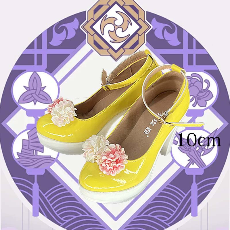 Желтые 10 см туфли на каблуках косплей-обувь для девочек Loli Show