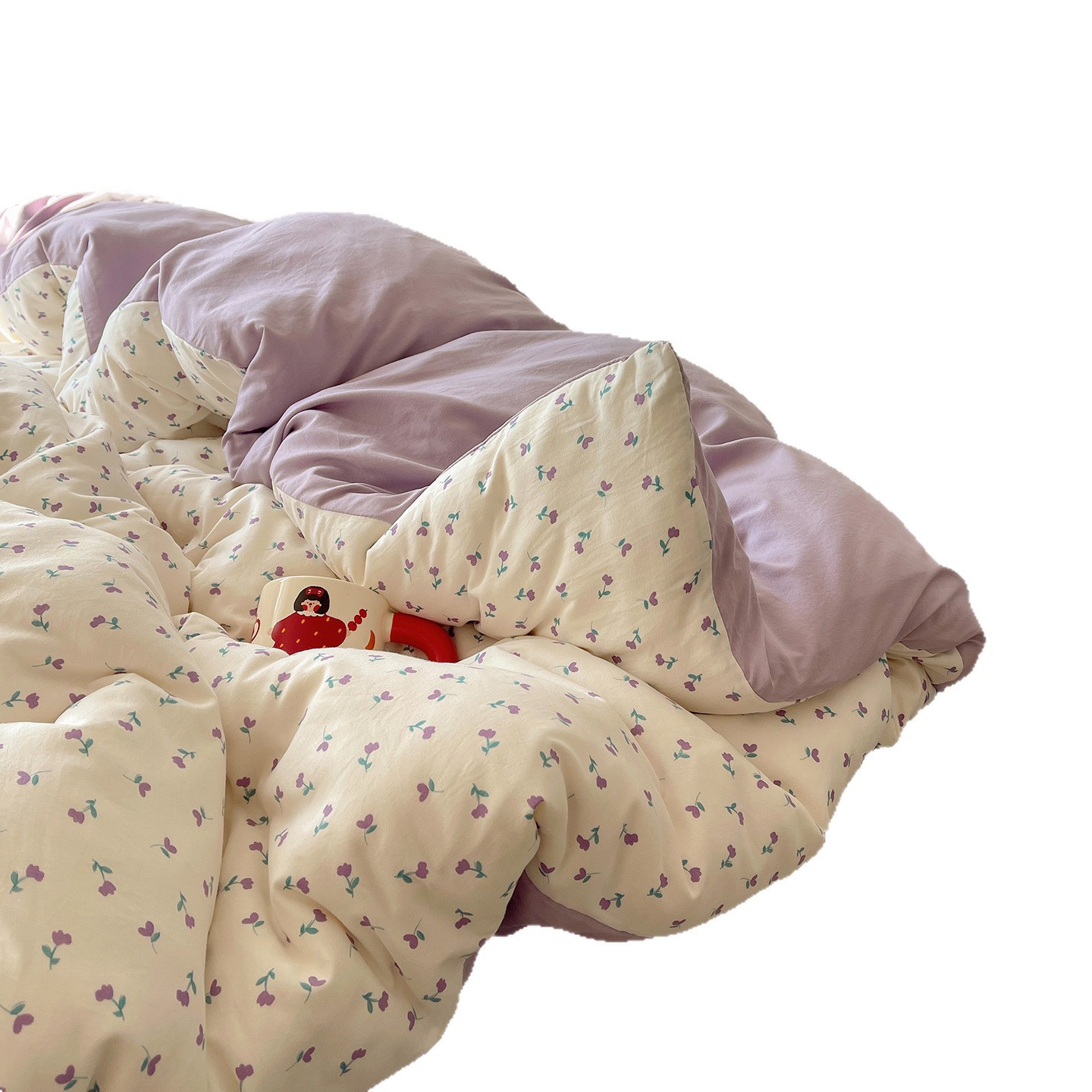Madre y bebé de clase A dormir desnudo ultra suave cuatro piezas de algodón puro inswind sábanas cubierta de cama de dormitorio de algodón tres piezas de cama