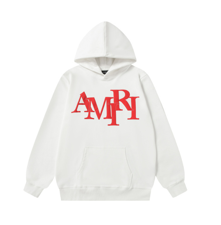 秋冬新款AMIRI 高品质印花连帽休闲宽松男女同款情侣卫衣帽衫现货|undefined