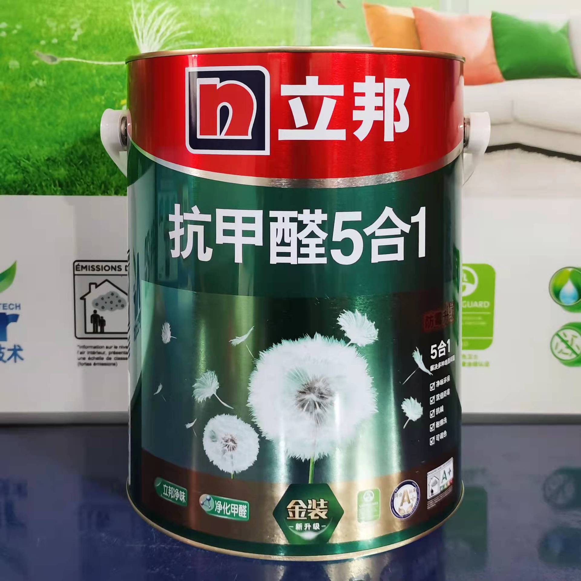 立邦抗甲醛净味金装五合一乳胶漆家用内墙面漆