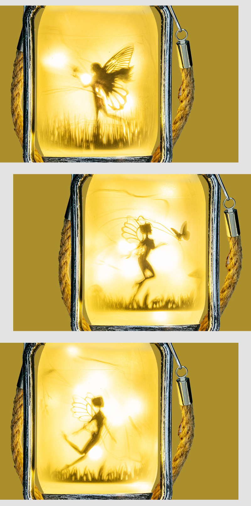 地插太阳能精灵梅森罐灯