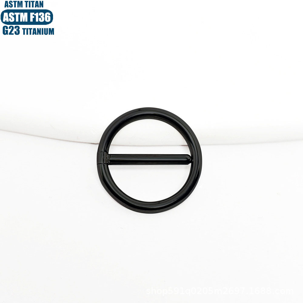 F136 Titanium Alloy Round Nipple Ring with Zircon, Rose Gold, 1.6*14mm, Body Piercing Jewelry for Nipple detail image 7